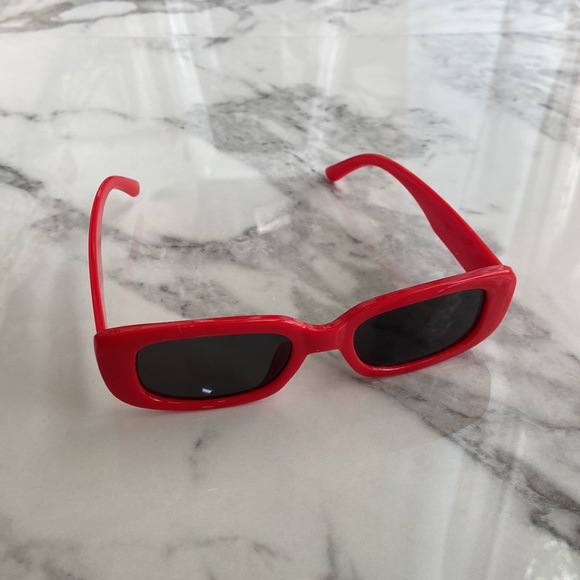 Red Retro Sunglasses - Picture 2 of 4